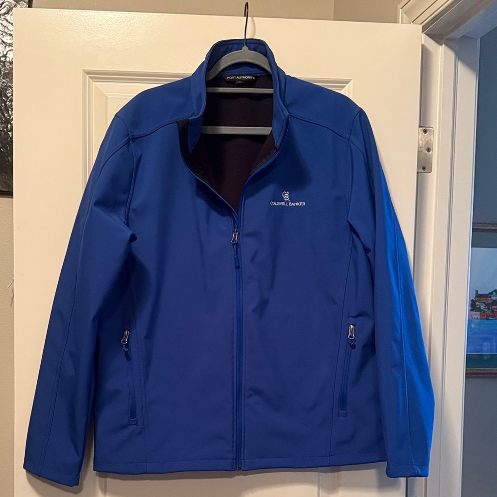 Port Authority Blue Water Resistant Jacket Coldwell Banker logo